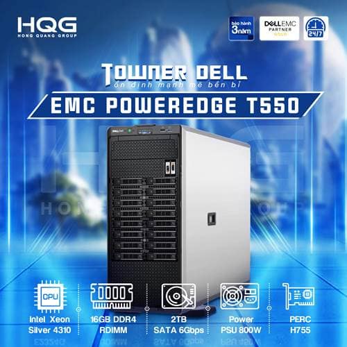 Máy chủ Dell PowerEdge T550 Tower (P/N: 42SVRDT550-711) - ảnh 3