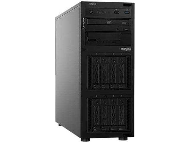 Lenovo ThinkSystem ST250 Tower Server Bundle Including Windows Server 2019, Intel Xeon 3.3GHz CPU, 64GB DDR4 2666MHz RAM, 16TB HDD Storage, JBOD RAID - ảnh 2