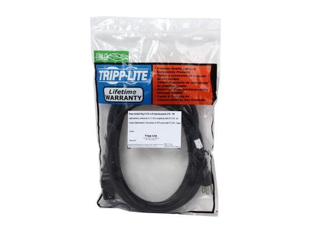 Tripp Lite Model P034-010 10 ft. IEC-320-C19 to NEMA 5-15P 14AWG Heavy Duty Power Cable - ảnh 3