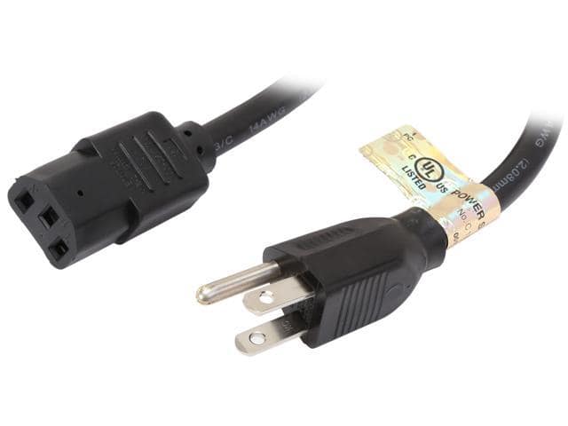 Tripp Lite Model P007-010 10 ft. Heavy-Duty Power Cord, C-13 (F) to 5-15 (M)
