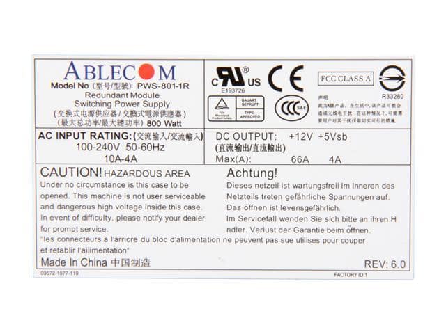 SuperMicro PWS-801-1R 800W Server Power Supply - ảnh 3