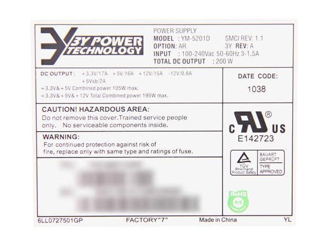SuperMicro PWS-202-1H 20Pin 200W 1U Multi-output Server Power Supply - ảnh 3