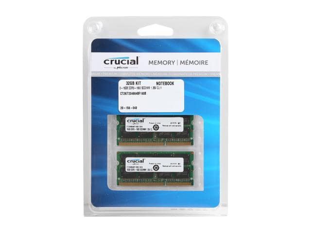 Crucial 32GB (2 x 16GB) 204-Pin DDR3 SO-DIMM DDR3L 1600 (PC3L 12800) Laptop Memory Model CT2KIT204864BF160B - ảnh 3