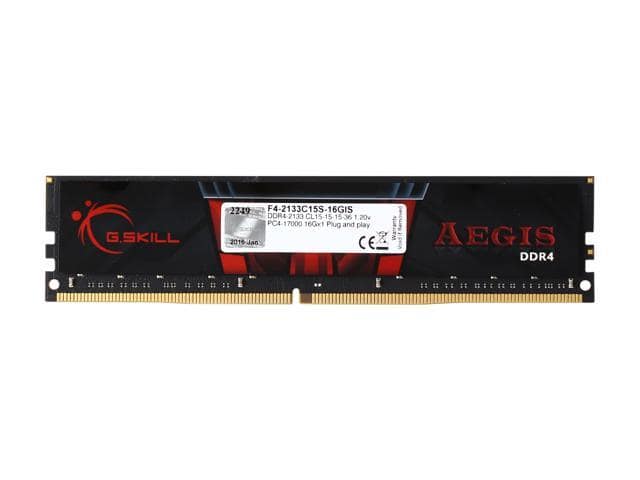 G.SKILL Aegis 16GB 288-Pin PC RAM DDR4 2133 (PC4 17000) Desktop Memory Model F4-2133C15S-16GIS - ảnh 2