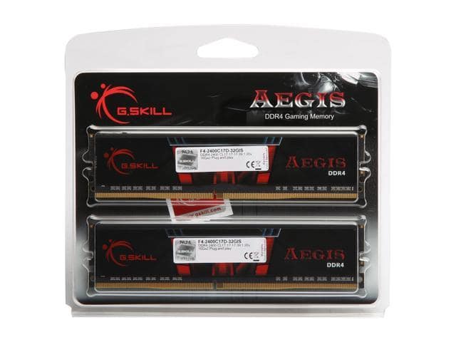 G.SKILL Aegis 32GB (2 x 16GB) 288-Pin PC RAM DDR4 2400 (PC4 19200) Desktop Memory Model F4-2400C17D-32GIS - ảnh 3