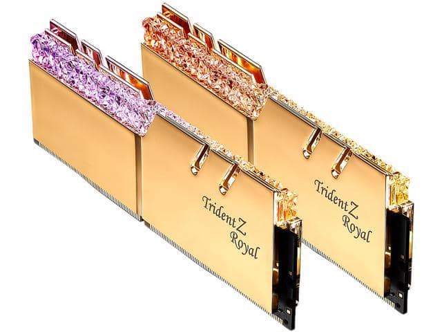 G.SKILL Trident Z Royal Series 16GB (2 x 8GB) 288-Pin RGB DDR4 SDRAM DDR4 3600 (PC4 28800) Desktop Memory Model F4-3600C18D-16GTRG