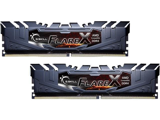 G.SKILL Flare X Series 32GB (2 x 16GB) DDR4 3200 (PC4 25600) Desktop Memory Model F4-3200C14D-32GFX