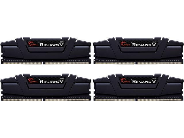 G.SKILL Ripjaws V Series 64GB (4 x 16GB) 288-Pin PC RAM DDR4 3600 (PC4 28800) Desktop Memory Model F4-3600C18Q-64GVK