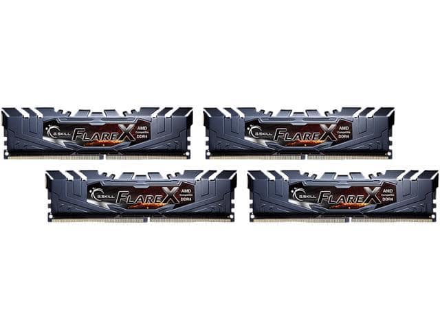 G.SKILL Flare X Series 32GB (4 x 8GB) 288-Pin PC RAM DDR4 3200 (PC4 25600) Desktop Memory Model F4-3200C16Q-32GFX