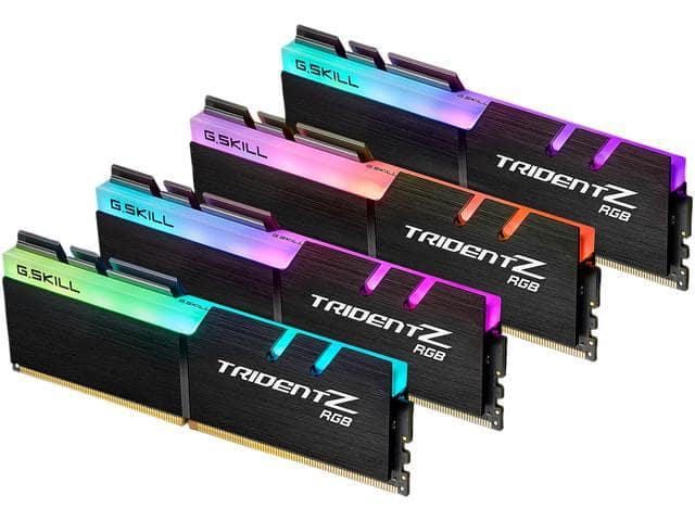 G.SKILL TridentZ RGB Series 128GB (4 x 32GB) 288-Pin PC RAM DDR4 3600 (PC4 28800) Desktop Memory Model F4-3600C18Q-128GTZR