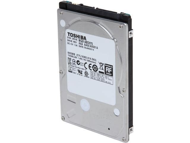TOSHIBA MQ01ABD075 750GB 5400 RPM 8MB Cache SATA 3.0Gb/s 2.5″ Internal Notebook Hard Drive