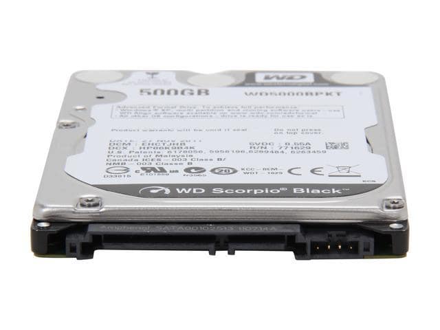 WD Scorpio Black WD5000BPKT 500GB 7200 RPM 16MB Cache SATA 3.0Gb/s 2.5″ Internal Notebook Hard Drive Bare Drive - ảnh 3