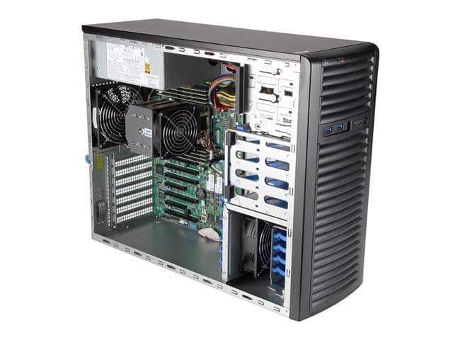 SUPERMICRO Mid-tower Server System AMD EPYC Milan 7473X, 24Core/48Thread, 256GB DDR4 Memory, 3.84TB HDD, 1TB SSD, NVIDA RTX 3090 24G.