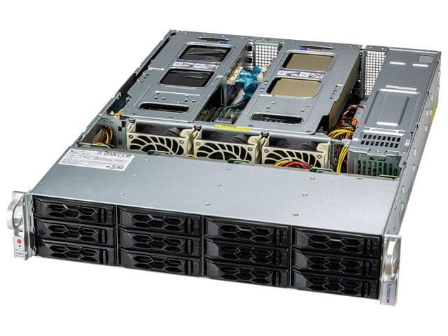 SUPERMICRO 2U Dual Intel Xeon Gold 5320 full Server System, 26 Core, 52 Threads, 128 GB DDR4 Memory, 960G NVMe M.2 SSD.