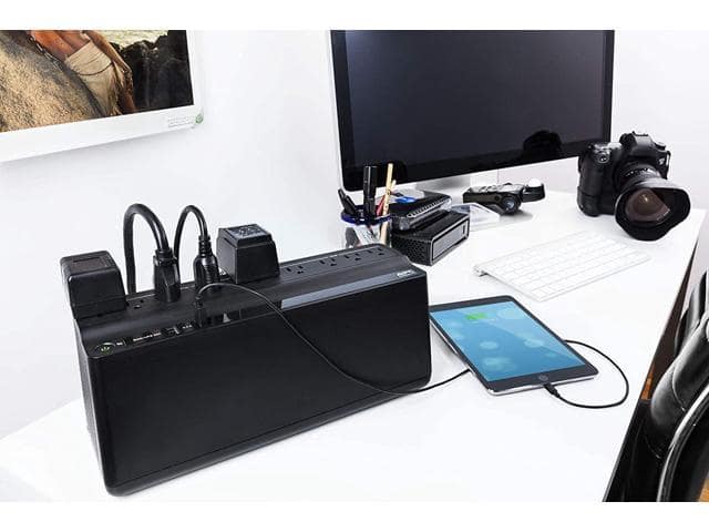 APC UPS Battery Backup and Surge Protector, 600VA Backup Battery Power Supply, BE600M1 Back-UPS with USB Charger Port - ảnh 2