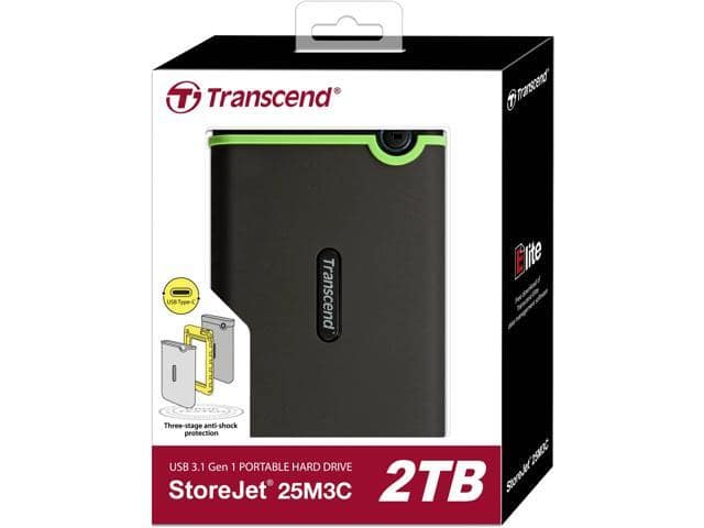 Transcend StoreJet 25M3C 2.5″ External Hard Drive 2TB (Dark grey) - ảnh 3