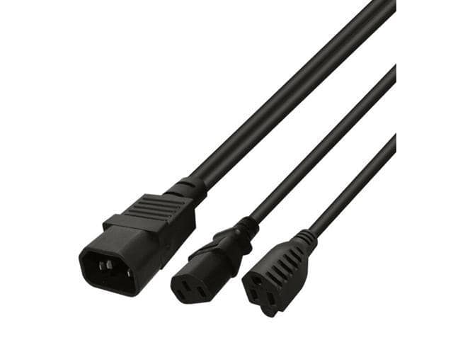 Tekit C14 to C13+NEMA 5-15R Y Splitter Power Plug Cord,Single IEC 320 C14 Male to C13+Nema 5-15R Female Splitter Adapter Cable Cord ,1ft /30mm - ảnh 4