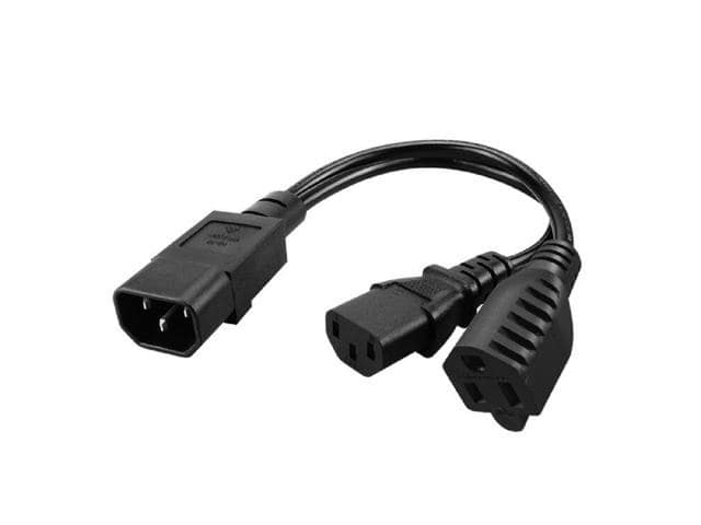 Tekit C14 to C13+NEMA 5-15R Y Splitter Power Plug Cord,Single IEC 320 C14 Male to C13+Nema 5-15R Female Splitter Adapter Cable Cord ,1ft /30mm - ảnh 2