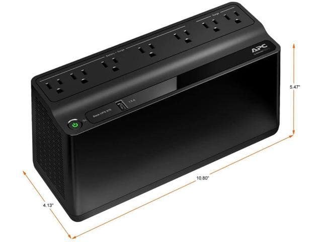 APC BE670M1 675 VA 360 Watts 7 Outlets Uninterruptible Power Supply (UPS) with USB Charging Port - ảnh 2