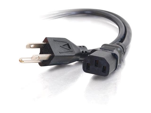 C2G 03130 18 AWG Universal Power Cord – NEMA 5-15P to IEC320C13, TAA Compliant, Black (6 Feet, 1.82 Meters) - ảnh 2