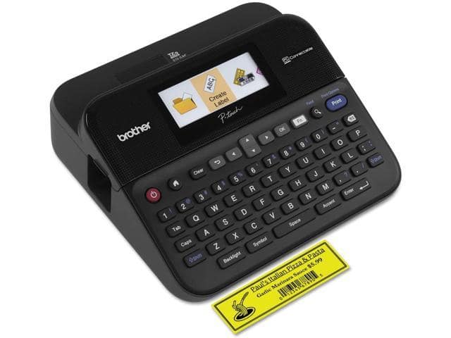 Brother PT-D600VP Label Maker, USB 2.0, P-Touch Label Printer, Desktop, QWERTY Keyboard, Colour Screen, Up to 24mm Labels, Includes Carry Case/AC Adapter/USB Cable/24mm Black on White Tape Cassette - ảnh 2
