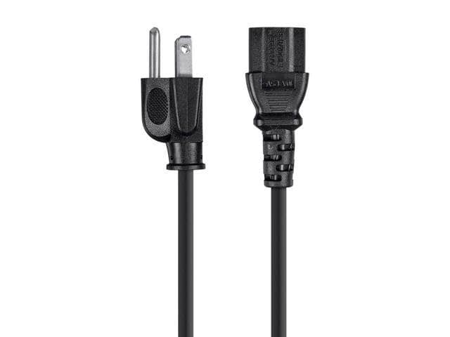 Monoprice 10ft 18AWG Power Cord Cable w/ 3 Conductor PC Power Connector Socket, 10A (NEMA 5-15P to IEC-320-C13) - ảnh 2