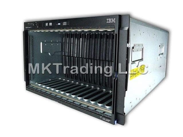 IBM BladeCenter E 86774SU CTO Chassis Enclosure 2x Fan 4x PSU 1x Pass-Thru 1xAMM