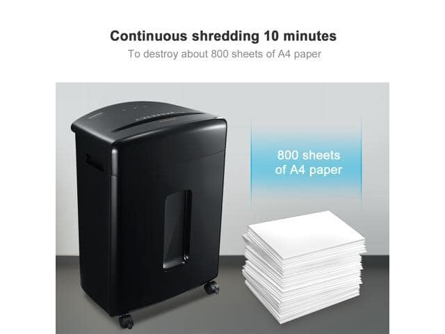 Bonsaii 15-Sheet Cross-Cut Paper/CD/Credit Card Shredder with 5.3 Gallon Pullout Basket and 4 Casters, 10 Minutes Running Time, Black(C221-A - ảnh 3