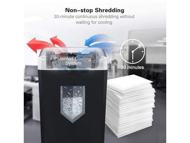 Bonsaii 14-Sheet Cross-Cut Heavy Duty Paper Shredder, 30-Minute Continuous Running Time, Credit Card/Staples Shredders for Office, Quiet Shredding Machine with Jam Proof System (C169-B) - ảnh 3