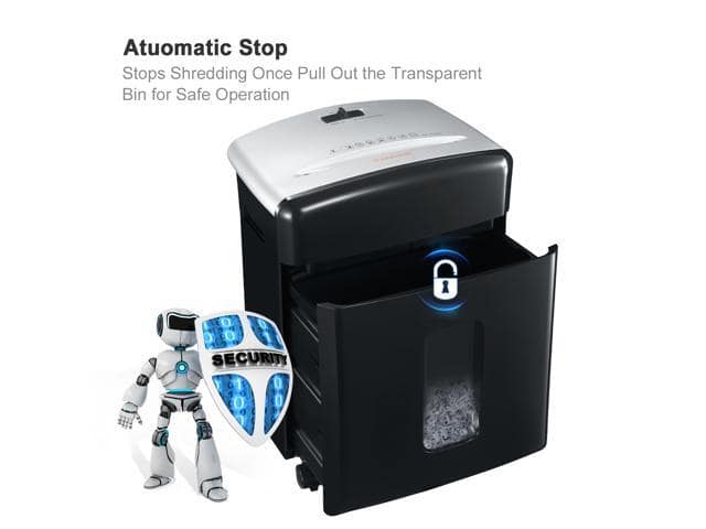 Bonsaii 10-Sheet High-Security Micro-Cut Paper Shredder, Credit Card/Staples/Clips Shredders for Office and Home Use, 3.5-Gallon Pullout Wastebasket with Large Transparent Window (C220-B) - ảnh 4