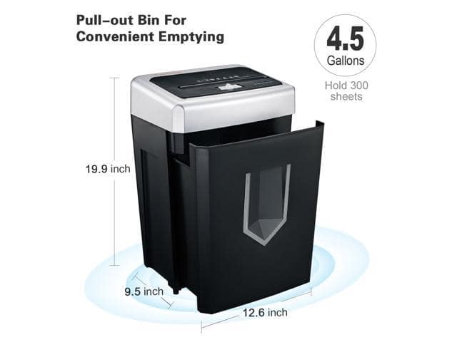 Bonsaii 14-Sheet Cross-Cut Heavy Duty Paper Shredder, 30-Minute Continuous Running Time, Credit Card/Staples Shredders for Office, Quiet Shredding Machine with Jam Proof System (C169-B) - ảnh 4