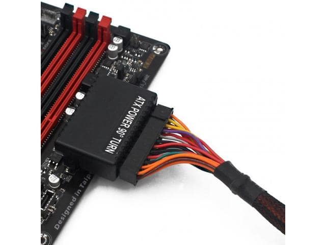 Xiwai Overmold ATX 24Pin Female to 24pin Male 90 Degree Power Adapter Mainboard Motherboard for Desktops PC Supply - ảnh 4