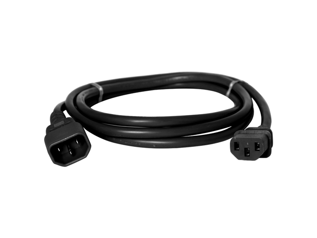 Ironbox C14 to C13 Connector Power Cord – Black – 6 foot – 10A/250V – 18/3 SJT – IBX-4902-06 - ảnh 2