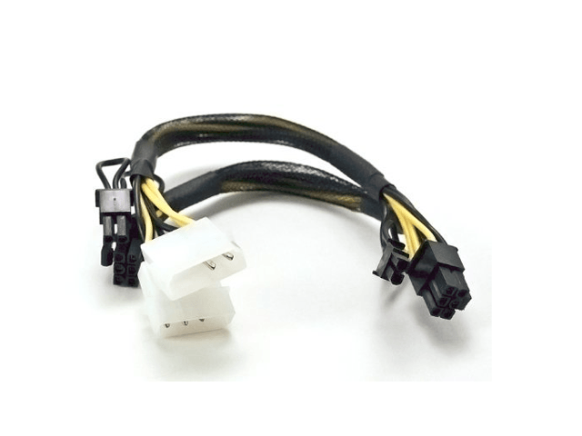 AYA 14″ 2x 4-Pin Molex to 8″ PCIE2 8-Pin (6+2) + 6″ PCI2 8-Pin (6+2) Power Adapter Converter AYA-4P62-MP