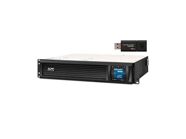 APC Smart-UPS SMC1500-2UC Rack Mount UPS Bundle with SmartConnect, and 16GB DataTraveler USB Drive (ASISP105)