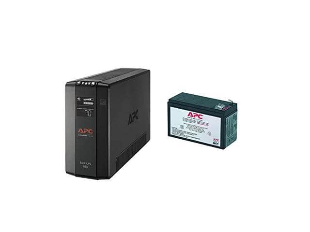 APC UPS, 850VA UPS Battery Backup and Surge Protector, BX850M Backup Battery, AVR, Dataline Protection and LCD Display, Back-UPS Pro Uninterruptible Power Supply and UPS Battery Replacement RBC17