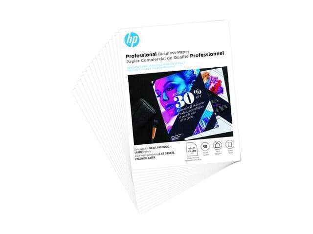 HP Professional Business Paper, Glossy, 48 lb, 8.5 x 11 in. (216 x 279 mm), 50 sheets 6MF93A