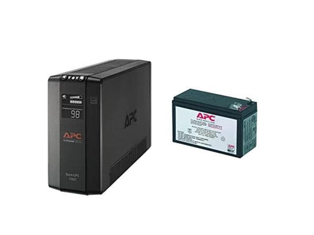 APC UPS 1000VA UPS Battery Backup and Surge Protector & UPS Battery Replacement RBC17 for APC Models BE650G1, BE750G, BR700G, BE850M2, BE850G2, BX850M, and Select Others