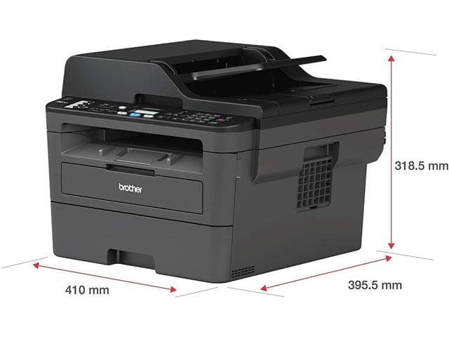 Brother MFC-L2710DW Wireless Compact Monochrome Laser All-in-One Printer, Auto 2-Sided Printing, 32ppm, 250-sheet, 2400 x 600 dpi, Works with Alexa, Black & Grey – Bundle with JAWFOAL Printer Cable - ảnh 3