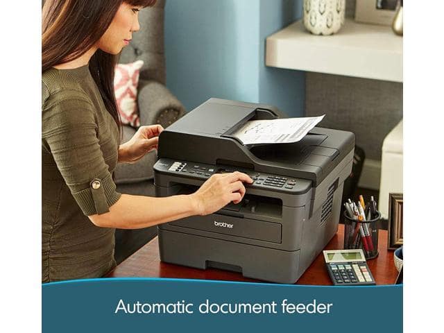 Brother MFC-L2710DW Wireless Compact Monochrome Laser All-in-One Printer, Auto 2-Sided Printing, 32ppm, 250-sheet, 2400 x 600 dpi, Works with Alexa, Black & Grey – Bundle with JAWFOAL Printer Cable - ảnh 4