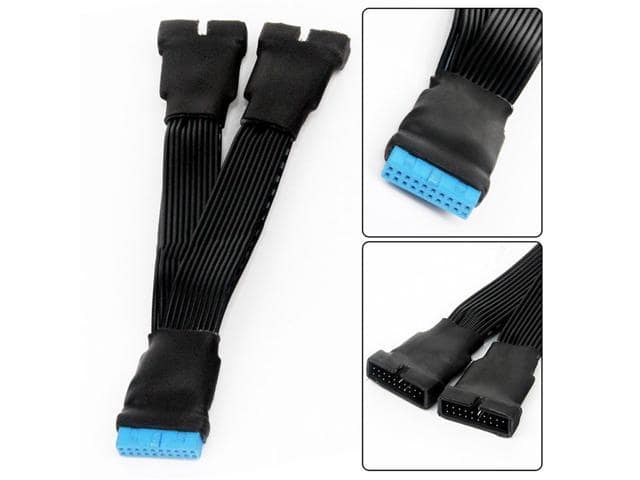 USB 3.0 Header Extension Cable, 19/20 Pin 1 to 2 Y Splitter Internal Extension Adapter for Motherboard - ảnh 4