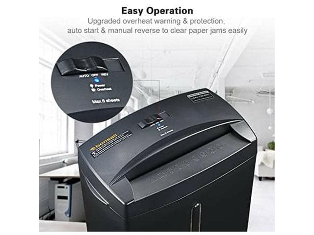 Bonsaii C560-D 6-Sheet Micro-Cut Shredder with Overload and Thermal Protection - ảnh 2