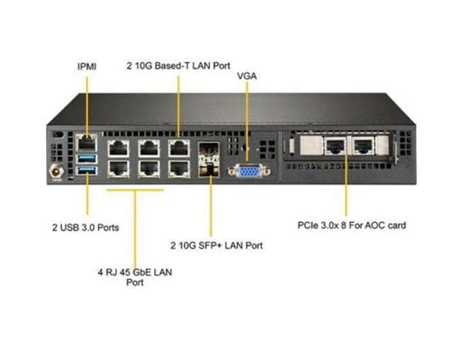 Supermicro E300 Server SYS-E300-9D-4CN8TP, X11SDV-4C-TP8F 1U server - ảnh 2