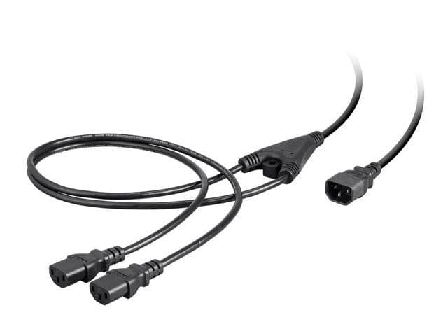 Monoprice 6ft 18AWG Power Extension Cord Splitter Cable 10A (IEC 60320 C14 to 2x IEC 60320 C13) - ảnh 2
