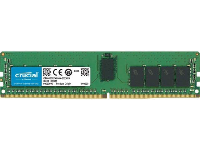 Crucial CT16G4RFD8266 16GB DDR4 2666 288-Pin CL19 2Rx8 ECC Registered DIMM Memory