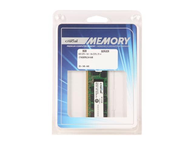 Crucial 8GB 240-Pin DDR3 SDRAM ECC Registered DDR3 1600 (PC3 12800) Server Memory Model CT8G3ERSLD4160B - ảnh 3