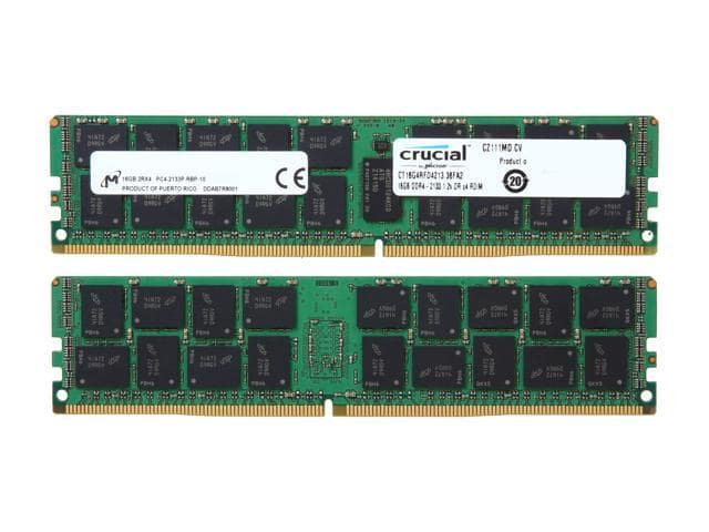 Crucial 32GB (2 x 16GB) 288-Pin DDR4 SDRAM ECC Registered DDR4 2133 (PC4 17000) Server Memory Model CT2K16G4RFD4213 - ảnh 2