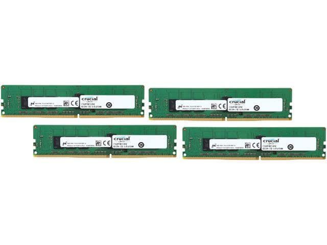 Crucial 16GB (4 x 4GB) 288-Pin DDR4 SDRAM ECC DDR4 2133 (PC4 17000) Server Memory Model CT4K4G4RFS8213