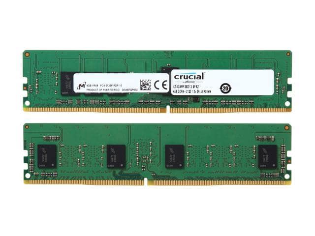Crucial 16GB (4 x 4GB) 288-Pin DDR4 SDRAM ECC DDR4 2133 (PC4 17000) Server Memory Model CT4K4G4RFS8213 - ảnh 2