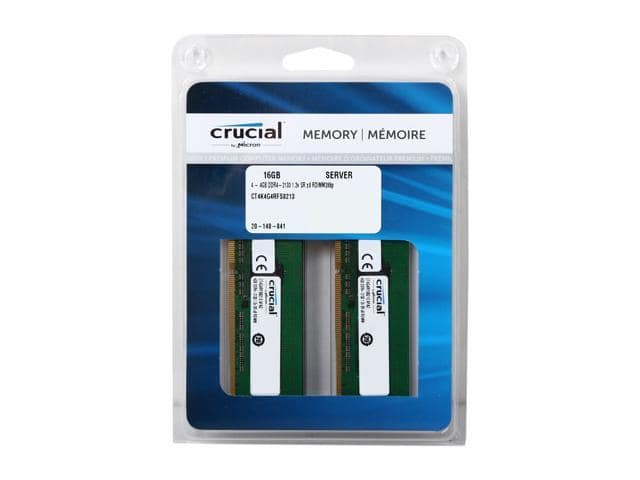 Crucial 16GB (4 x 4GB) 288-Pin DDR4 SDRAM ECC DDR4 2133 (PC4 17000) Server Memory Model CT4K4G4RFS8213 - ảnh 3